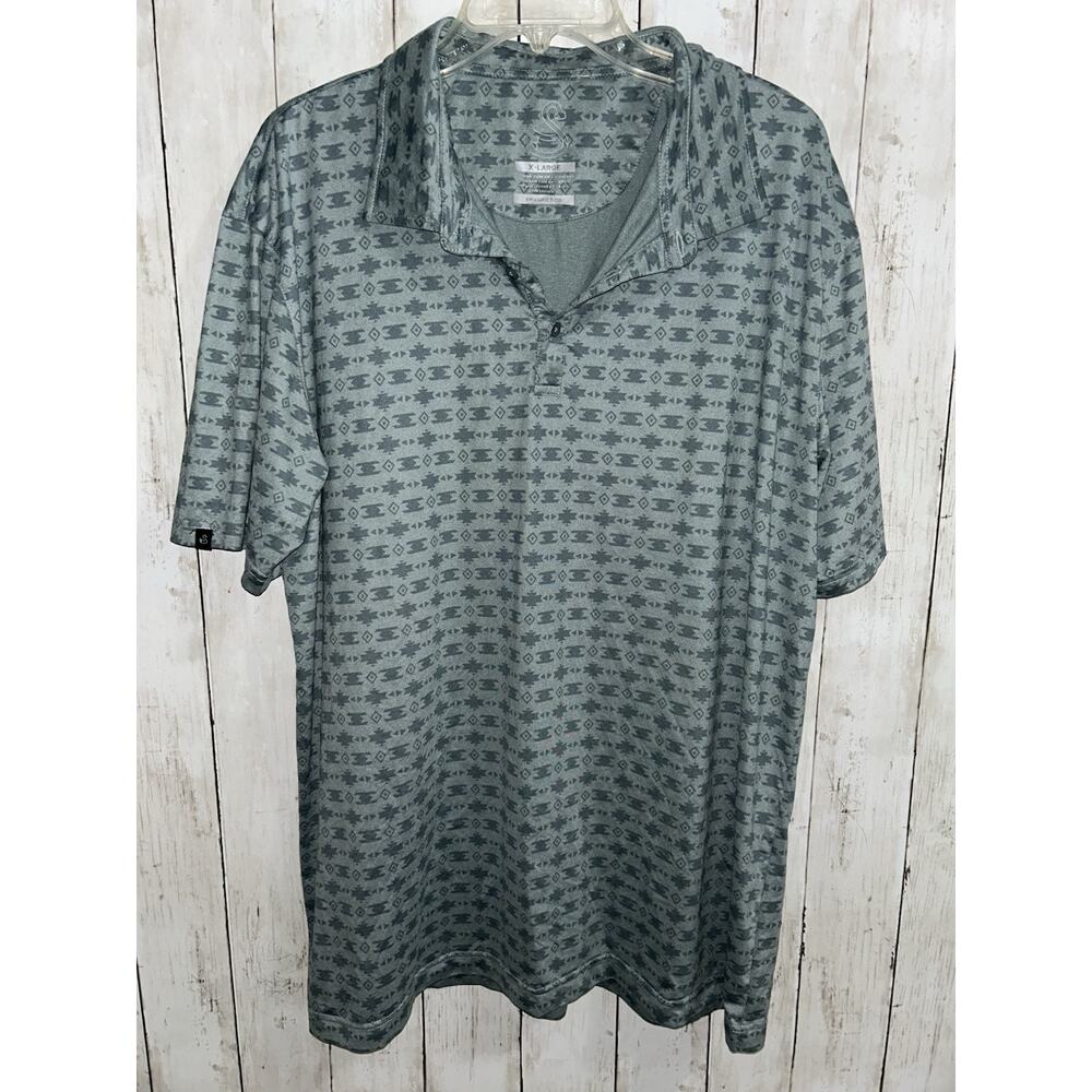 Swannies Blue Southwestern Style Print Blue Polo XL Mens